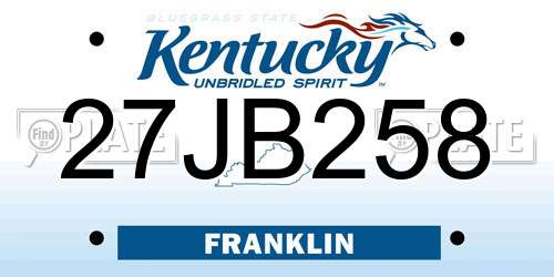27JB258 Kentucky License Plate