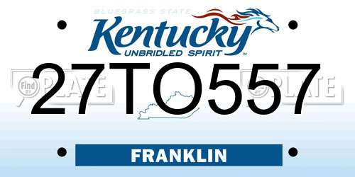 27TO557 Kentucky License Plate