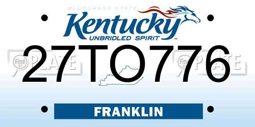 27TO776 Kentucky License Plate