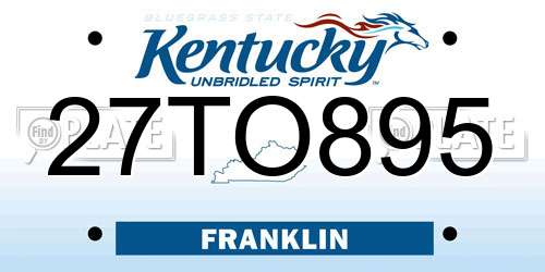 27TO895 Kentucky License Plate