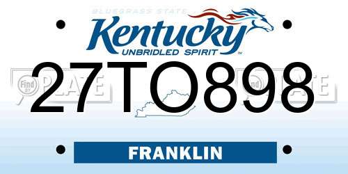 27TO898 Kentucky License Plate