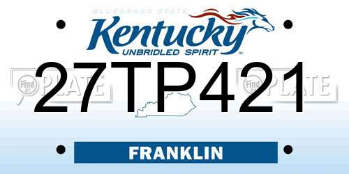27TP421 Kentucky License Plate