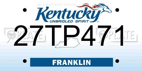 27TP471 Kentucky License Plate