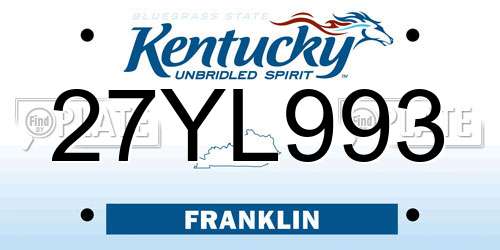 27YL993 Kentucky License Plate