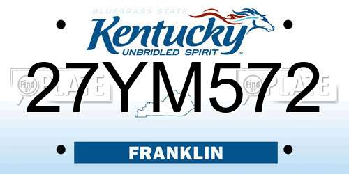 27YM572 Kentucky License Plate
