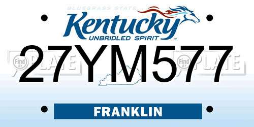 27YM577 Kentucky License Plate