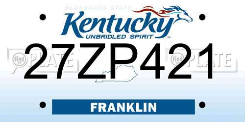 27ZP421 Kentucky License Plate