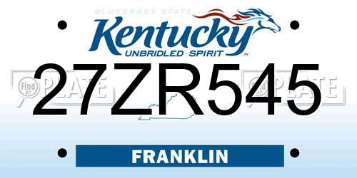 27ZR545 Kentucky License Plate
