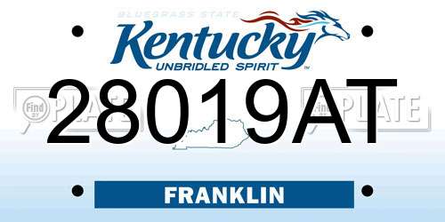 28019AT Kentucky License Plate