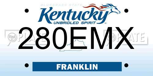 280EMX Kentucky License Plate