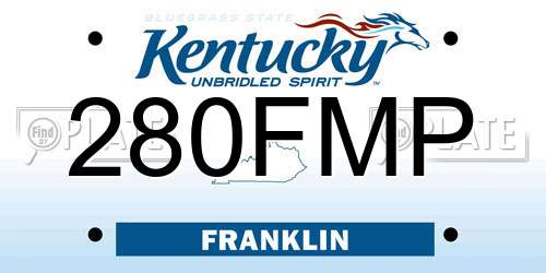 280FMP Kentucky License Plate
