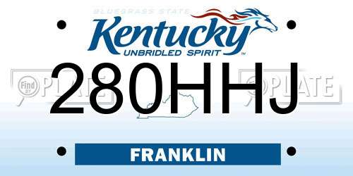 280HHJ Kentucky License Plate