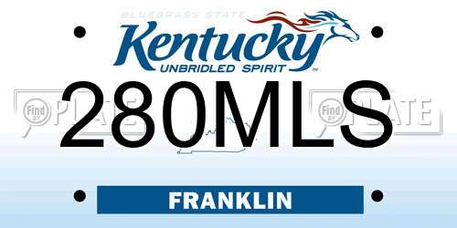 280MLS Kentucky License Plate