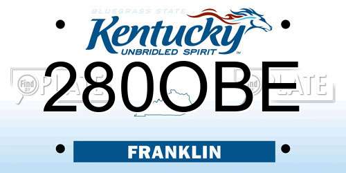280OBE Kentucky License Plate