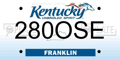 280OSE Kentucky License Plate