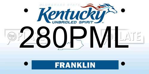280PML Kentucky License Plate