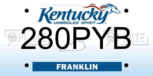 280PYB Kentucky License Plate