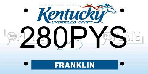 280PYS Kentucky License Plate