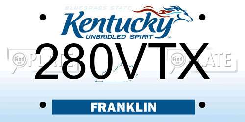280VTX Kentucky License Plate