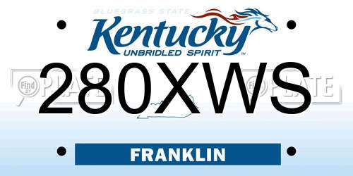 280XWS Kentucky License Plate