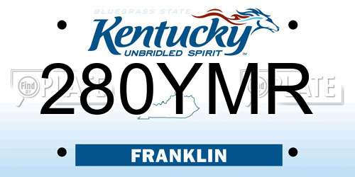 280YMR Kentucky License Plate