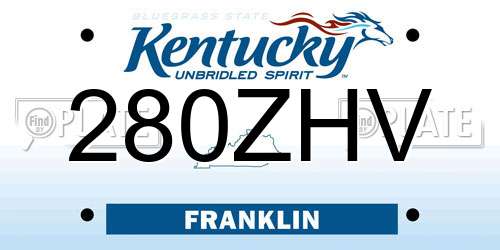 280ZHV Kentucky License Plate