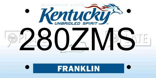 280ZMS Kentucky License Plate