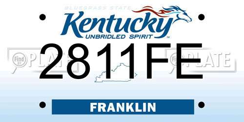 2811FE Kentucky License Plate