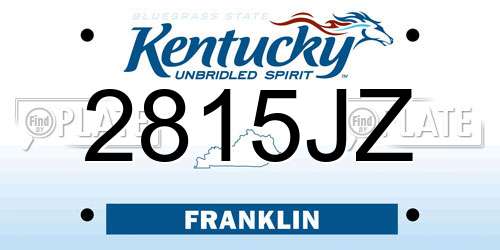 2815JZ Kentucky License Plate