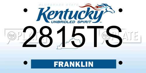 2815TS Kentucky License Plate