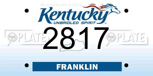 2817 Kentucky License Plate