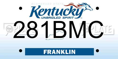 281BMC Kentucky License Plate