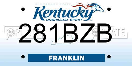281BZB Kentucky License Plate