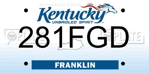 281FGD Kentucky License Plate