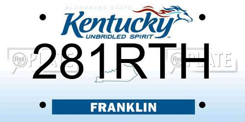 281RTH Kentucky License Plate