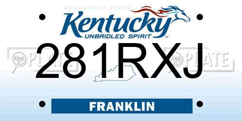 281RXJ Kentucky License Plate