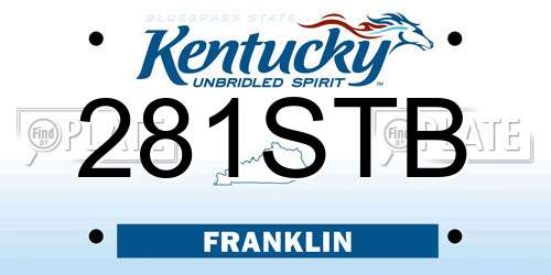 281STB Kentucky License Plate