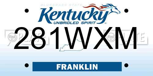281WXM Kentucky License Plate