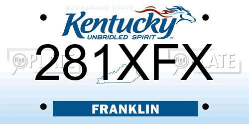 281XFX Kentucky License Plate