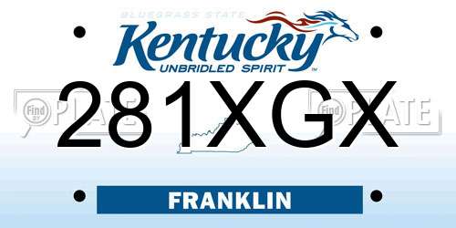 281XGX Kentucky License Plate