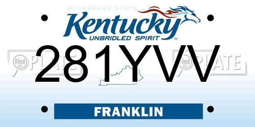 281YVV Kentucky License Plate