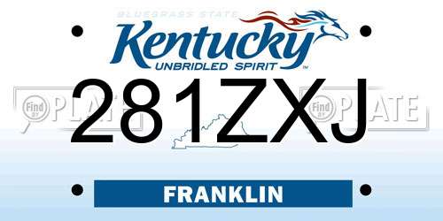 281ZXJ Kentucky License Plate