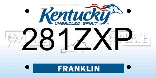 281ZXP Kentucky License Plate