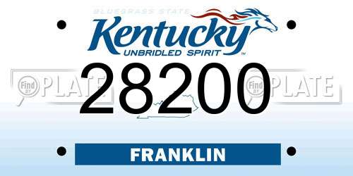 28200 Kentucky License Plate