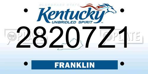 28207Z1 Kentucky License Plate