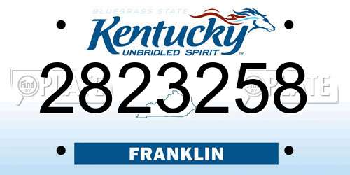2823258 Kentucky License Plate
