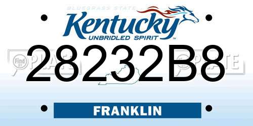 28232B8 Kentucky License Plate
