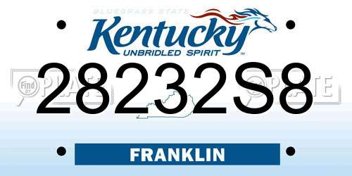 28232S8 Kentucky License Plate