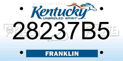28237B5 Kentucky License Plate