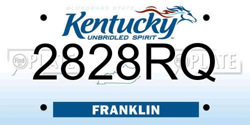 2828RQ Kentucky License Plate